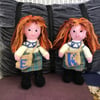 Small 7" Katie doll. Birthday gift . Scotland personalised bag