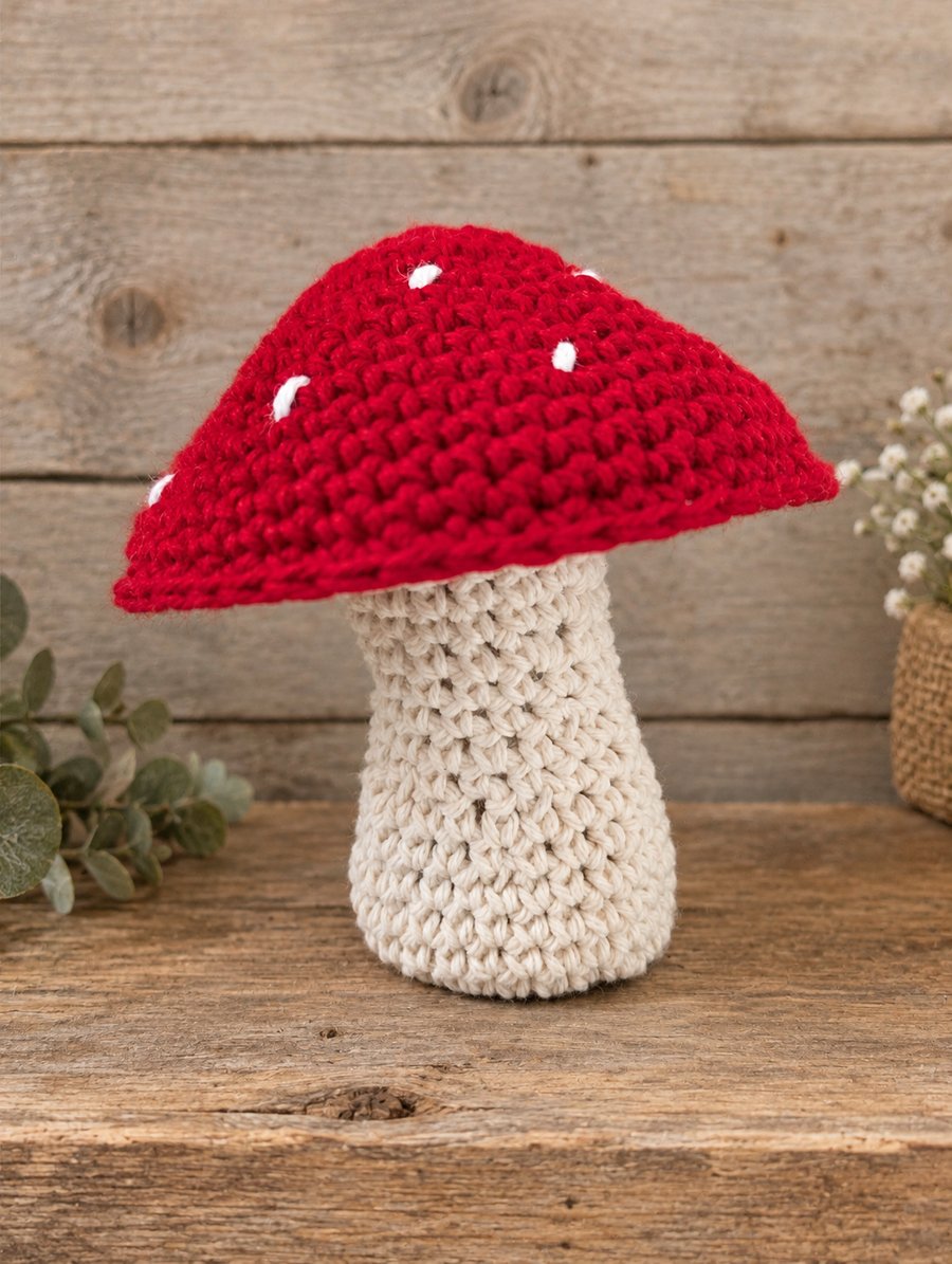 Crochet mushroom decoration 