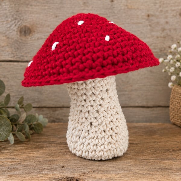 Crochet mushroom decoration 