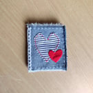 Denim Needle Case - Hearts - Recycled - Needle book