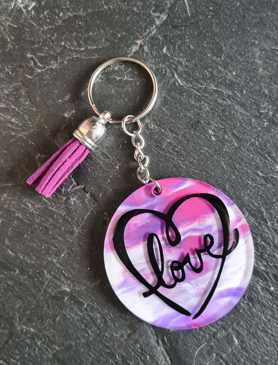 Love Heart - Keychain - valentines - keyrings - bag accessories 