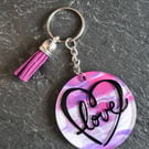 Love Heart - Keychain - valentines - keyrings - bag accessories 