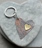  Copper Heart and Brass Heart Keyring