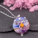 Swirling Flower Lampwork Pendant