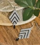 Black grey and silver beadwork diamond earrings  - Image 4