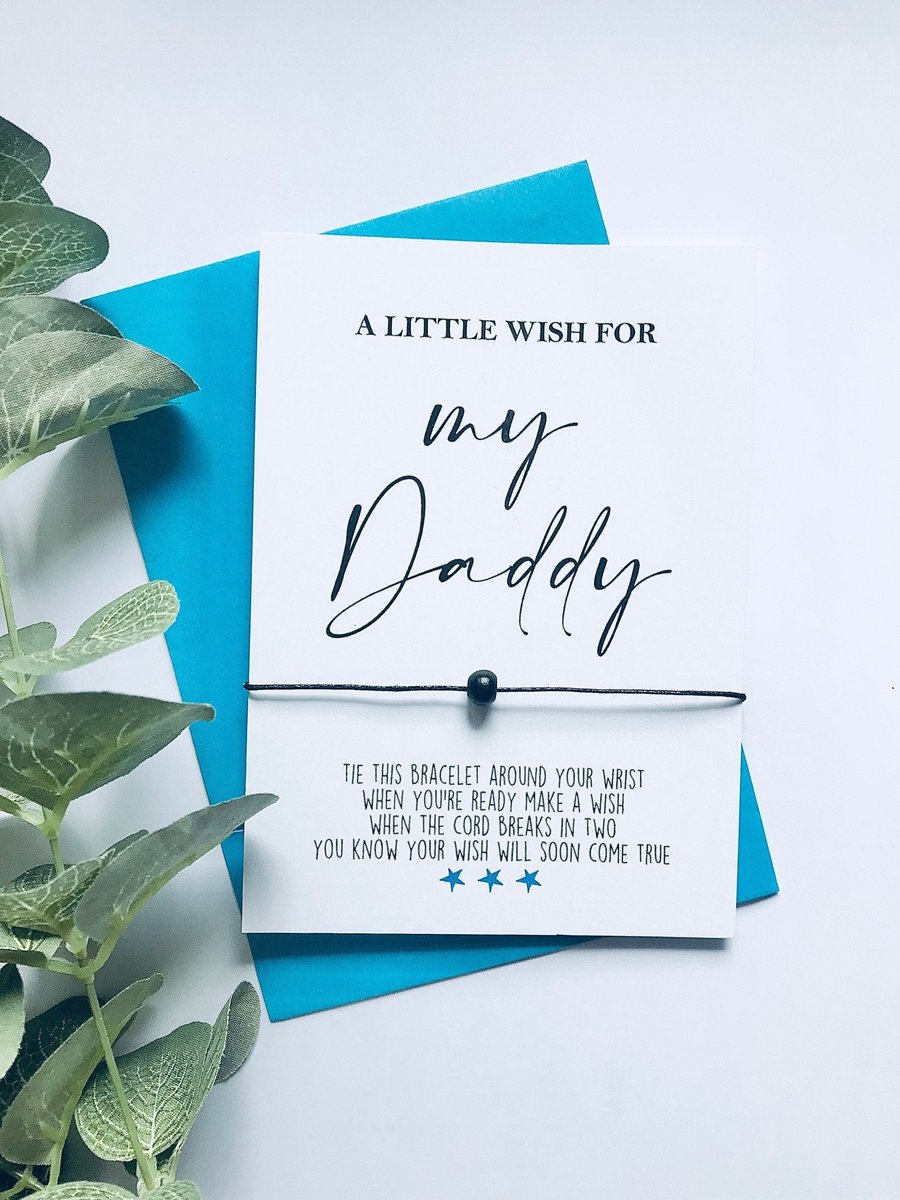 A wish for my daddy wish bracelet, first father's day gift, make a wish bracelet