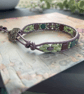 Bracelet ,Pretty lilac beaded leather wrap adjustable boho bracelet  - Image 10