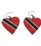 Trinidad flag earrings, love Trinidad and Tobago, loveheart jewellery, caribbean - Image 4