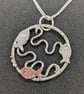 Silver fish pendant, Handmade sea theme necklace, Copper fish necklace - Image 3