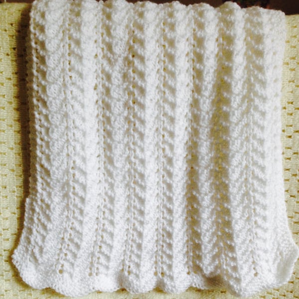 Hand knitted baby blanket