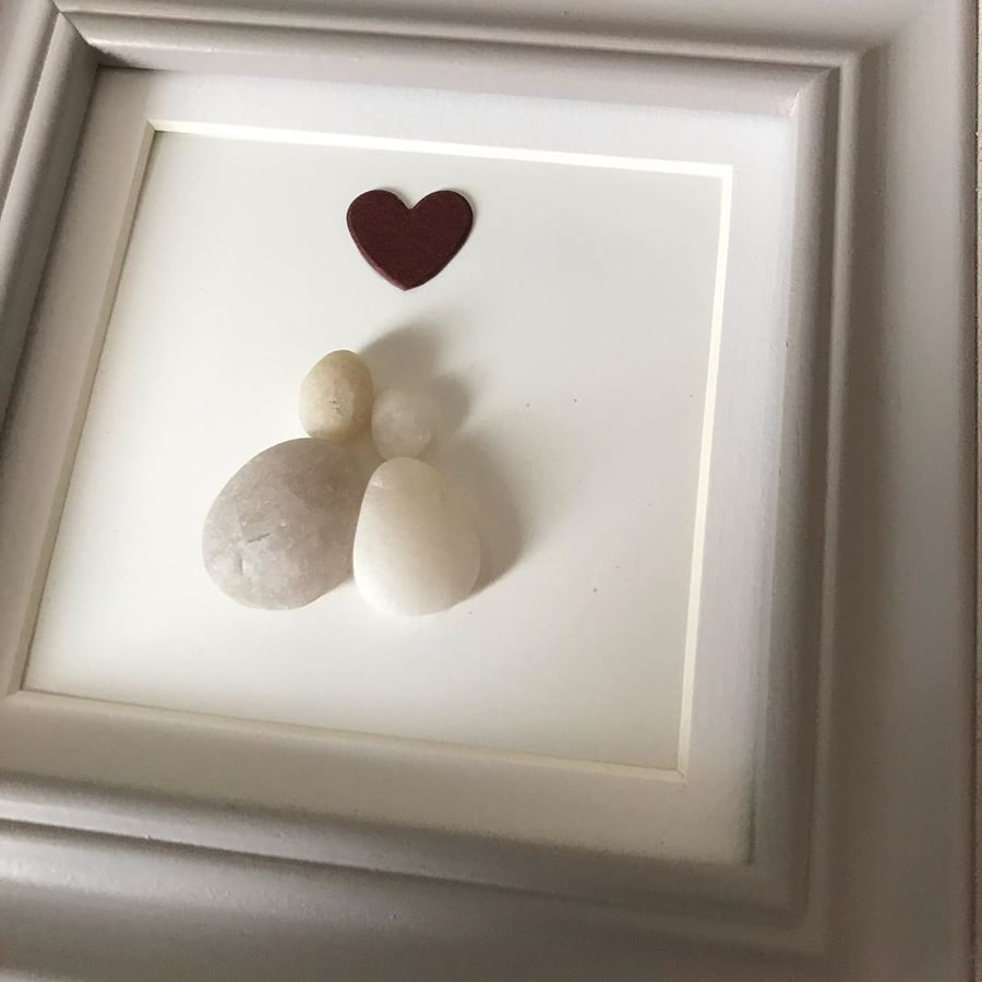 'Together' Pebble Art Couple in Love