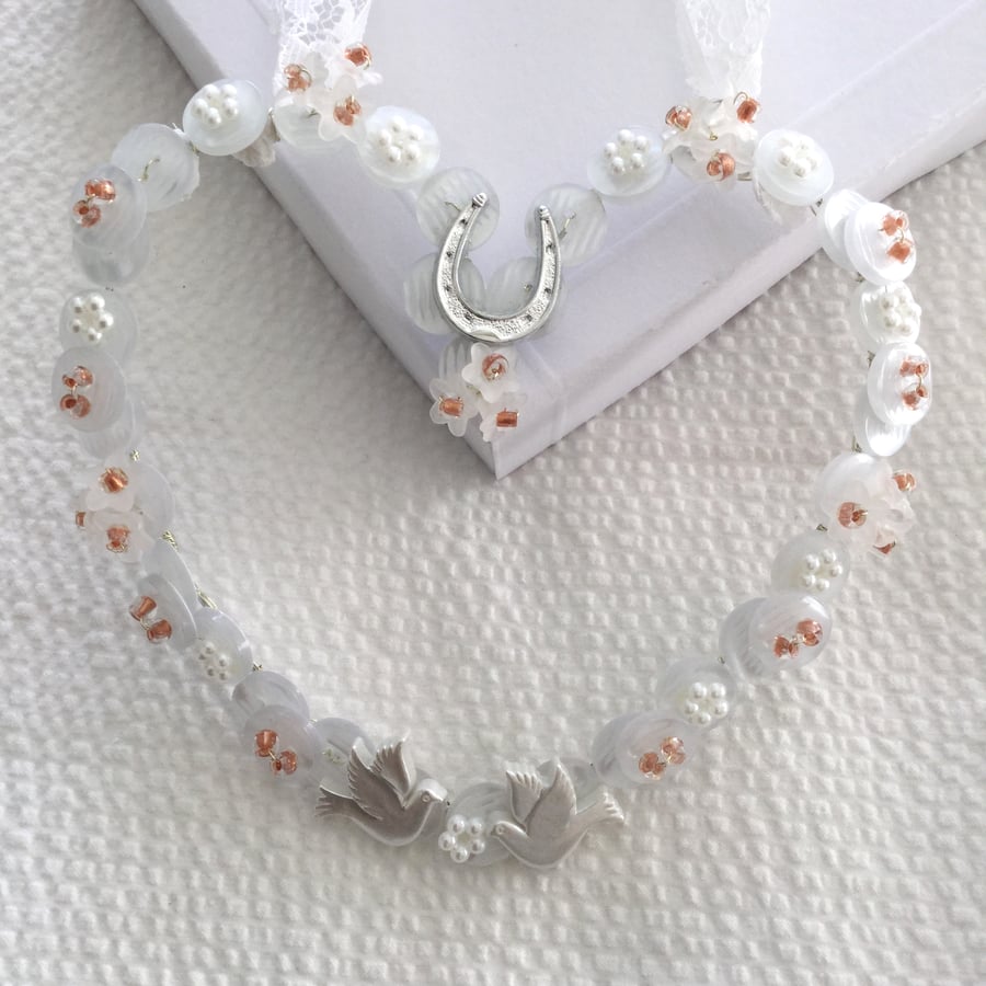 Wedding Wire Button Heart Decoration