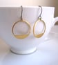Modern Gold Hoops in raw brass - simple circles - brushed finish - minimalist - Image 1
