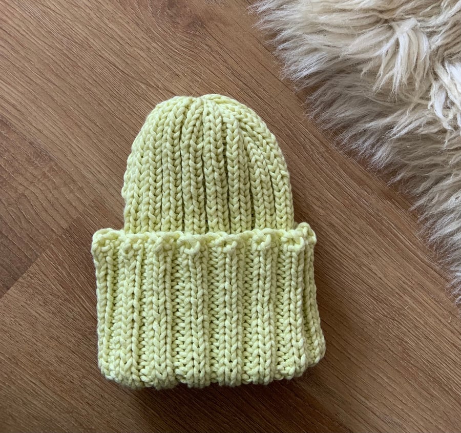 Premium Cotton Lime Beanie 3-6 Months