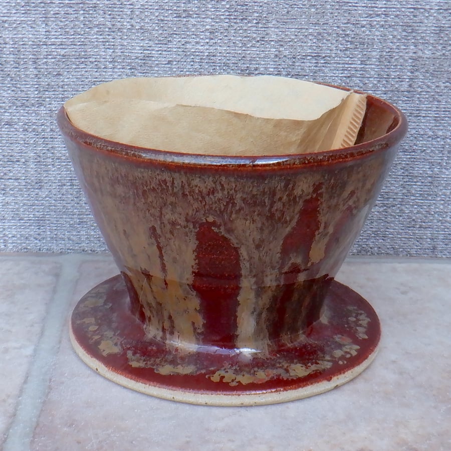 Coffee filter holder dripper pourover handthrown stoneware pottery ceramic