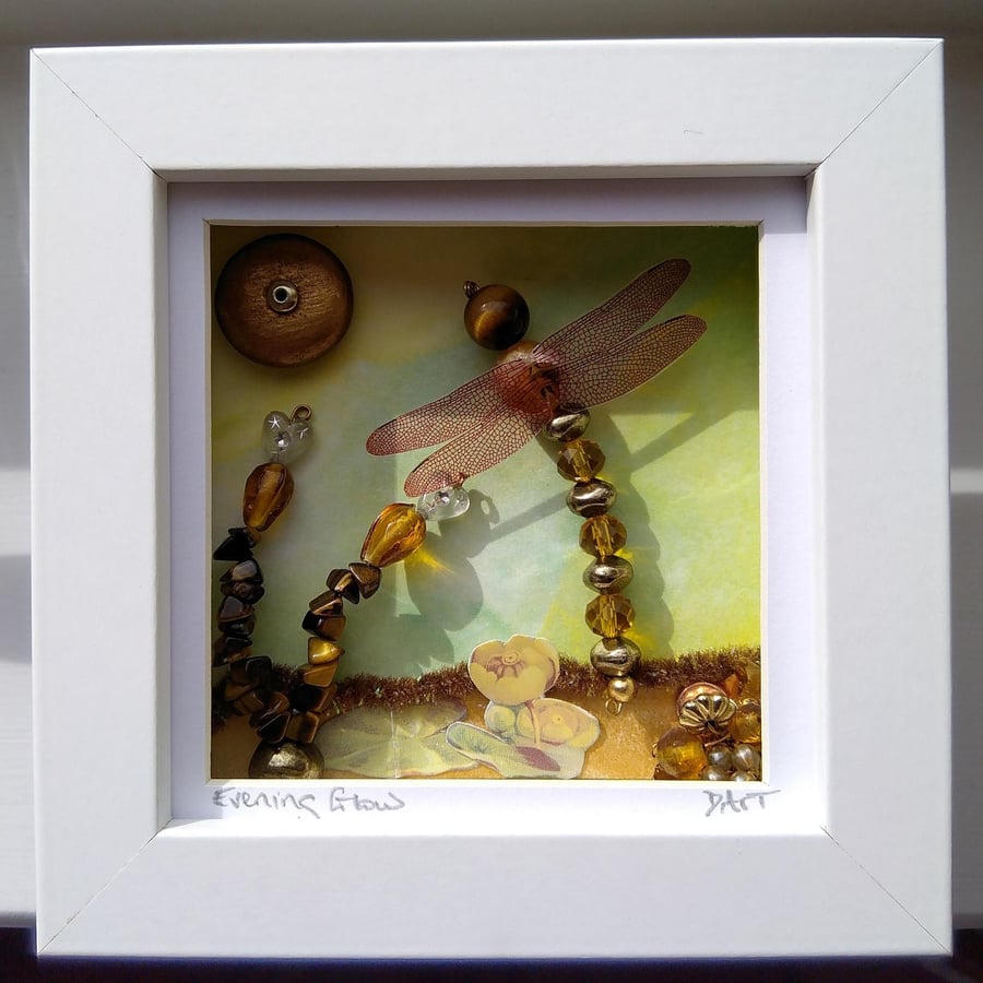 Evening Glow Dragonfly Mini Box Frame