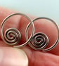 Spiral Sleeper Earrings Silver Hoops 14 mm or 12 mm - Image 6