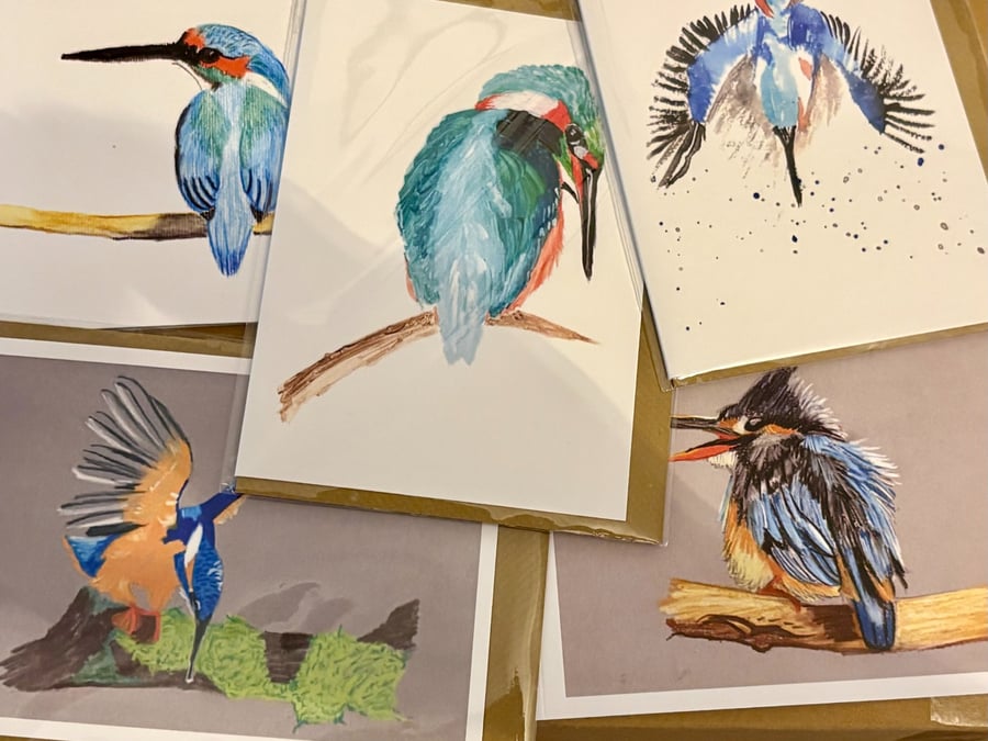 The Kingfisher Collection - set of 5 x A6 cards 