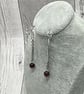 Aluminium Tin Earrings, Recycled, Amethyst Beads & Chain, Lightweight Reverse 