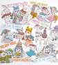 Christmas Animals in Clothes, winter ephemera card topper embellishments - Image 1