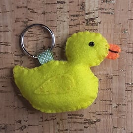 Duck Yellow Felt Keyring-Bag Charm.