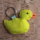 Duck Yellow Felt Keyring-Bag Charm.