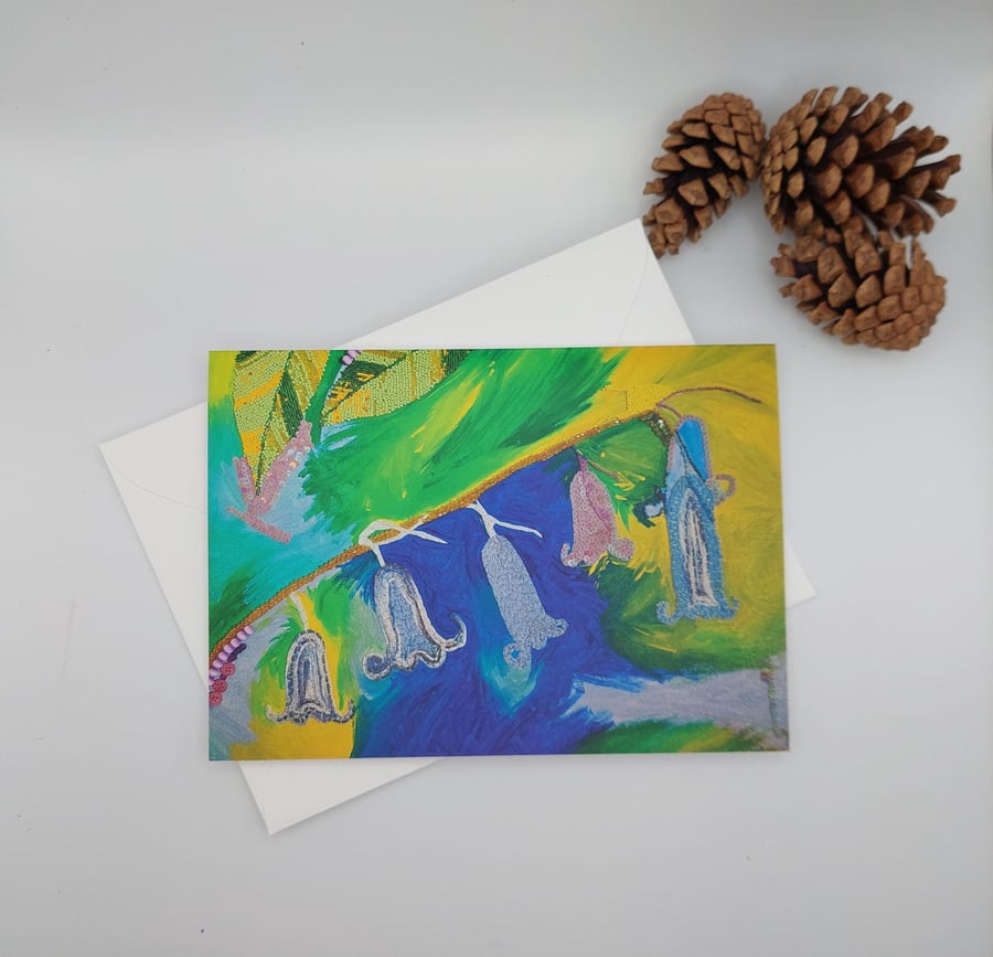 Bluebells blank greeting card suitable for thank you and birthday 