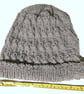 Knitted handmade grey patterned hat - unisex - Image 4