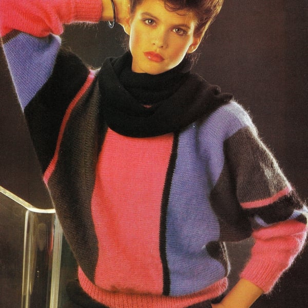 VINTAGE KNITTING PATTERN Ladies Dolman Sweater