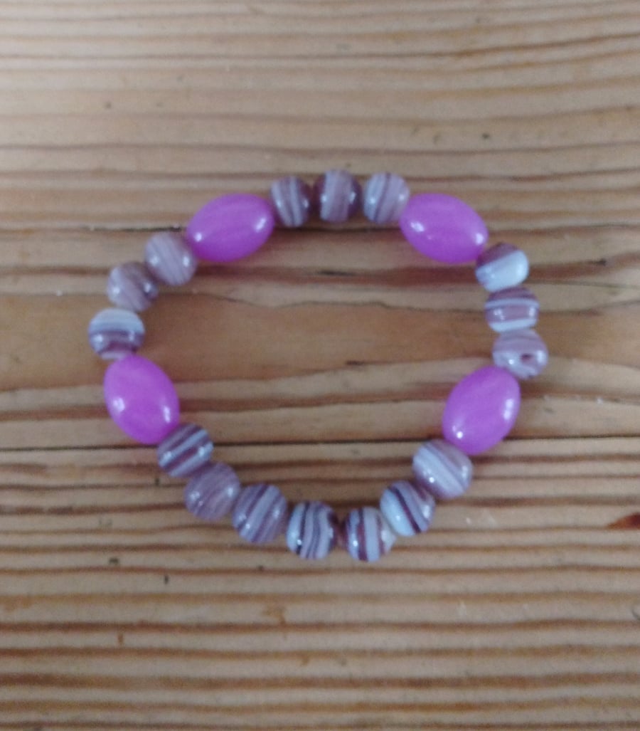 Handmade bracelet made using pre-loved beads.