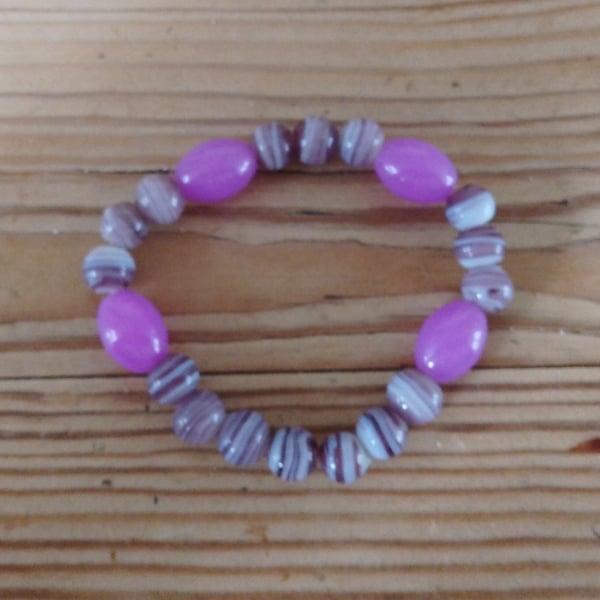 Handmade bracelet made using pre-loved beads.