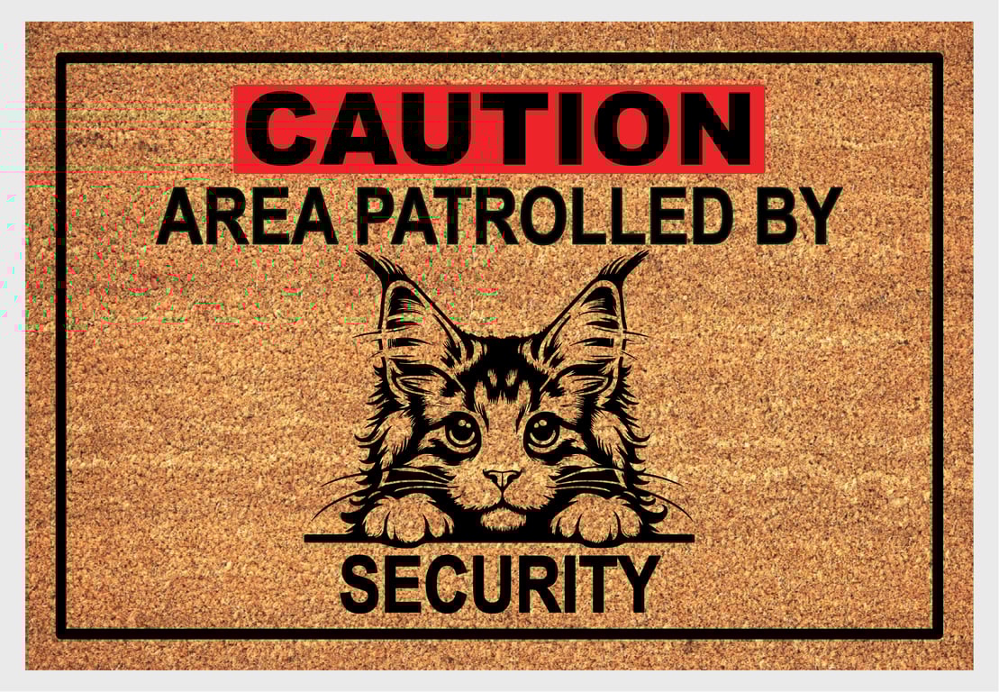 Maine Coon Cat Security Door Mat No.1 - Maine Coon Welcome Mat - 3 Sizes