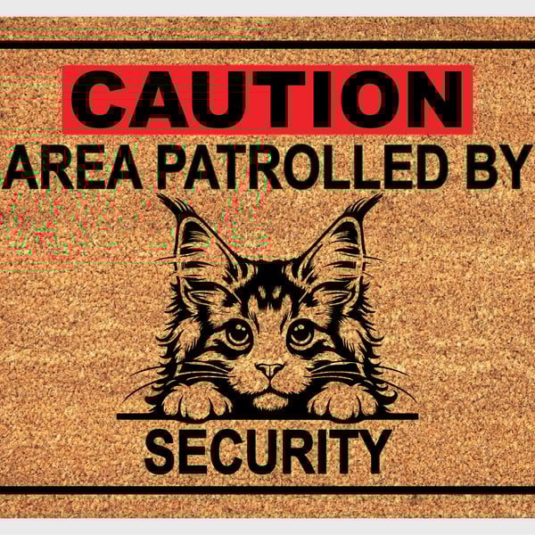 Maine Coon Cat Security Door Mat No.1 - Maine Coon Welcome Mat - 3 Sizes