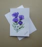 original hand painted floral greetings card blank ( ref FA 304 P3 )