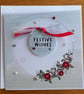 Festive Wishes Christmas Card - Wreath With Poinsettias - Red and Eau de Nil - Image 4