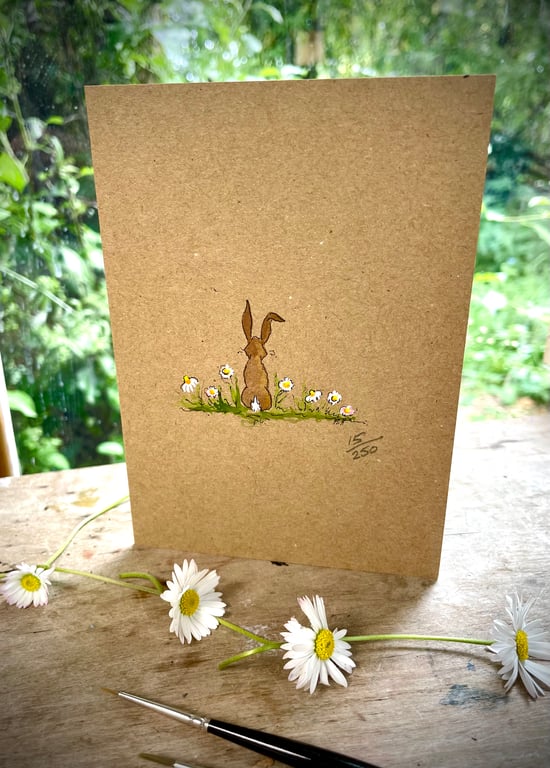 'Daisy Chain' Original hand painted card. Limited edition