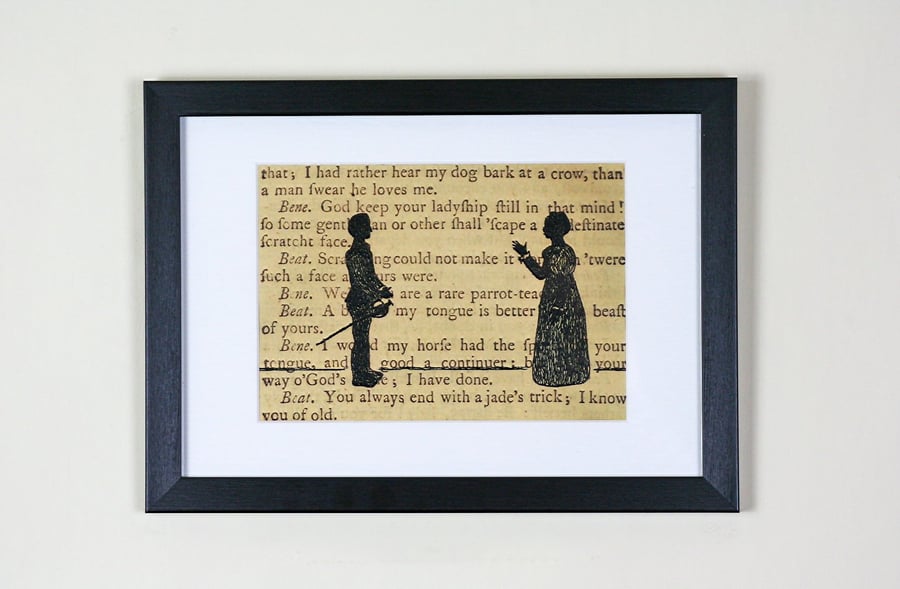 Classic Literature Shakespeare's Much Ado About Nothing Framed Large Embroidery