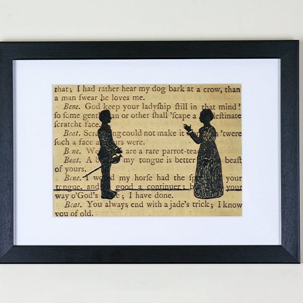 Classic Literature Shakespeare's Much Ado About Nothing Framed Large Embroidery
