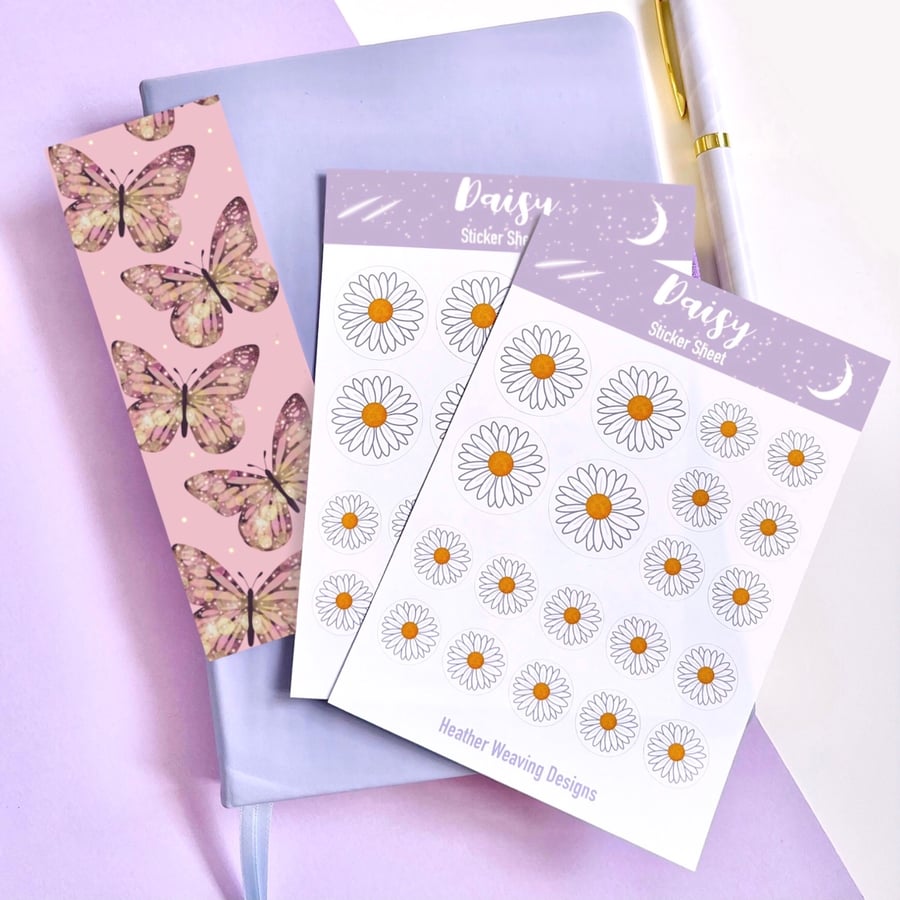 Spring Daisy Floral Sticker Sheets