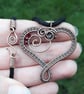 January Copper Heart Birthstone Pendant - Garnet - Siam Swarovski Crystal Beads - Image 5
