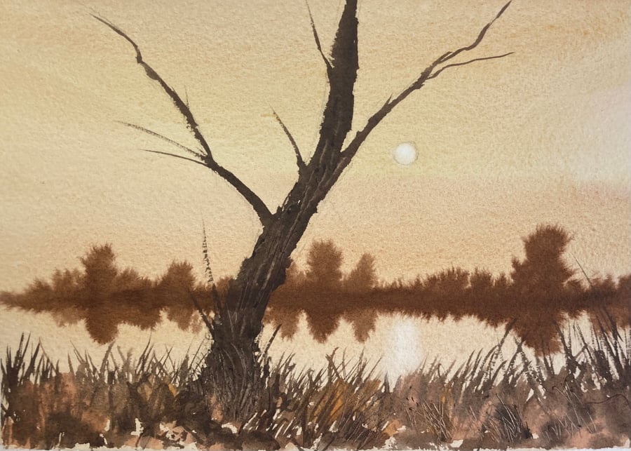 Work from a YouTube demo (Original Watercolour and ink)