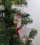 Embroidered Lace Christmas Alpaca Ornament: Hanging Pet Decoration - Image 3
