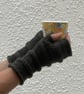 FINGERLESS MITTS , gloves. .'Tamar Valley'  Alpaca,wool. D. Green . - Image 1