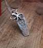 Octopus and coffin necklace, Halloween, quirky silver jewellery 