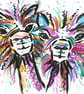 Anniversary, wedding, engagement, love, couple. Alpaca Couple. Llama painting - Image 3
