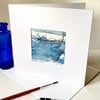 ‘Abstract Waves’ hand painted blank watercolour card
