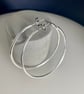 Silver Hoop Earrings - 2mm Sterling Silver - Plain-Smooth - Sizes 40-60mm  - Image 3