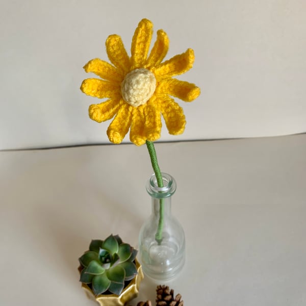 Yellow daisy, Crochet Daisies, everlasting flowers