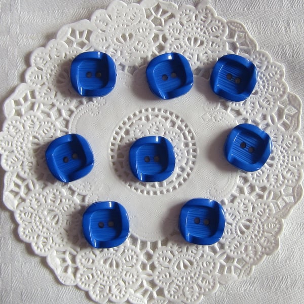 8 Square Blue Buttons