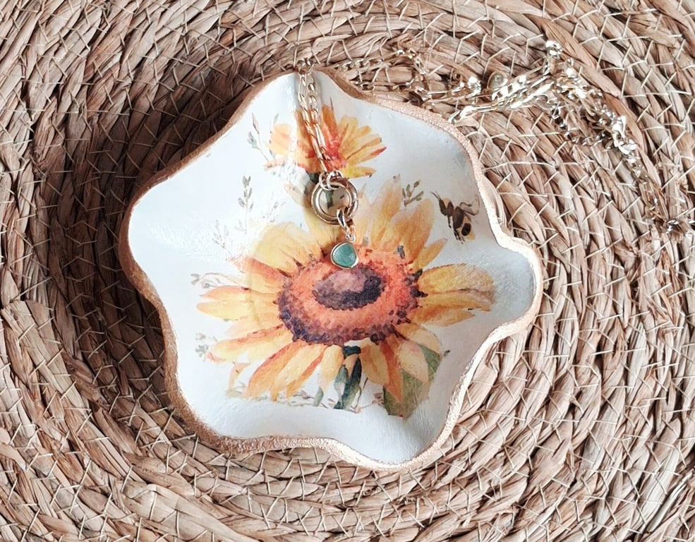 Sunflower Clay Trinket Dish